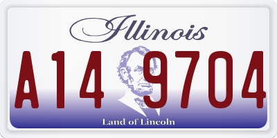 IL license plate A149704