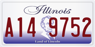 IL license plate A149752