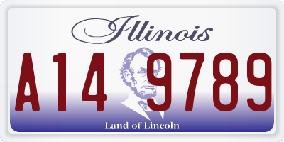 IL license plate A149789