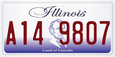 IL license plate A149807