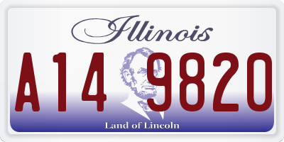 IL license plate A149820