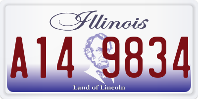 IL license plate A149834