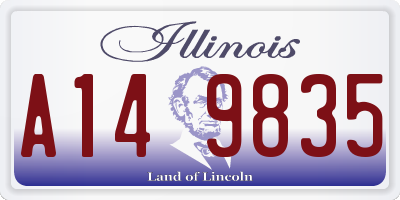 IL license plate A149835