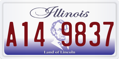 IL license plate A149837