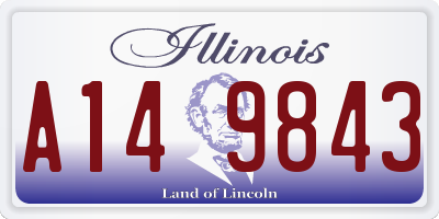 IL license plate A149843