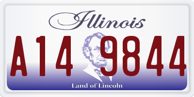 IL license plate A149844