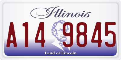 IL license plate A149845