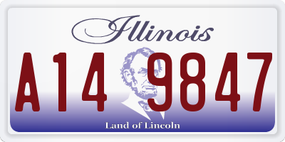 IL license plate A149847