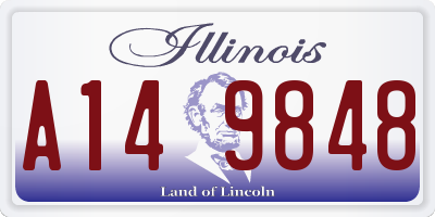 IL license plate A149848