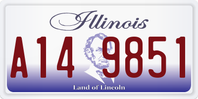 IL license plate A149851
