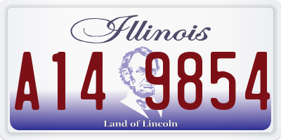 IL license plate A149854