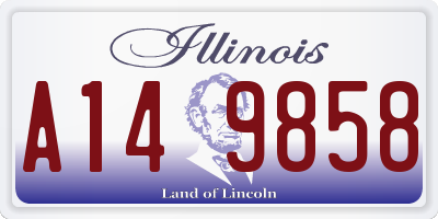 IL license plate A149858