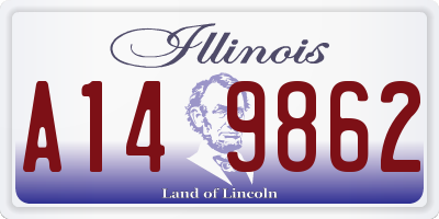 IL license plate A149862