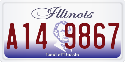 IL license plate A149867