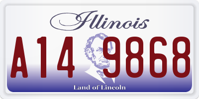 IL license plate A149868
