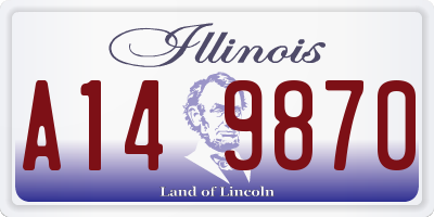 IL license plate A149870