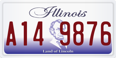 IL license plate A149876