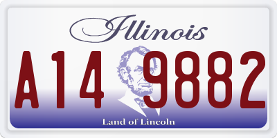 IL license plate A149882