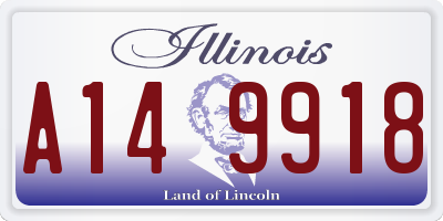 IL license plate A149918