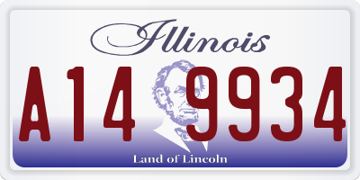 IL license plate A149934