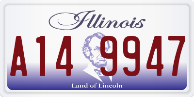 IL license plate A149947