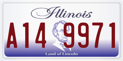 IL license plate A149971