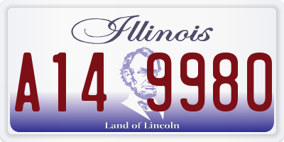 IL license plate A149980