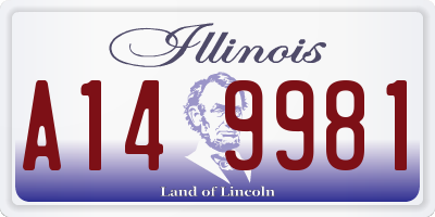 IL license plate A149981