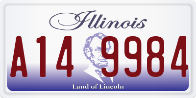 IL license plate A149984