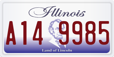 IL license plate A149985