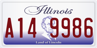 IL license plate A149986