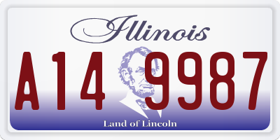 IL license plate A149987