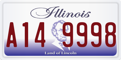 IL license plate A149998