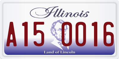 IL license plate A150016