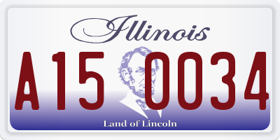 IL license plate A150034