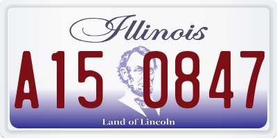 IL license plate A150847