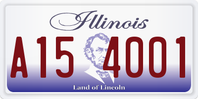IL license plate A154001