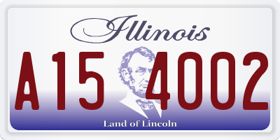 IL license plate A154002