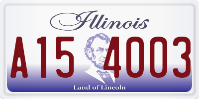 IL license plate A154003