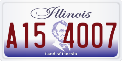 IL license plate A154007