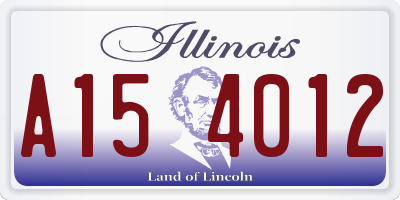 IL license plate A154012