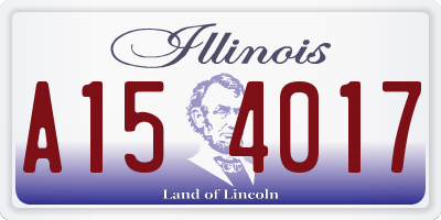 IL license plate A154017