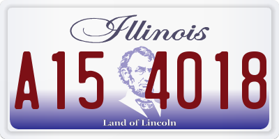 IL license plate A154018
