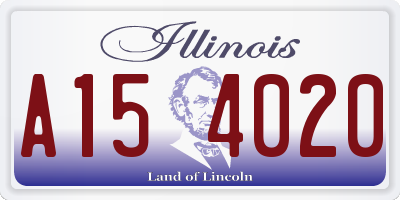 IL license plate A154020