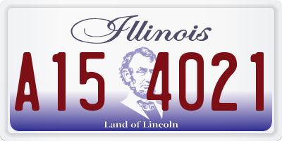 IL license plate A154021