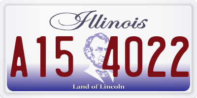 IL license plate A154022