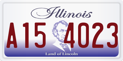 IL license plate A154023
