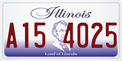 IL license plate A154025