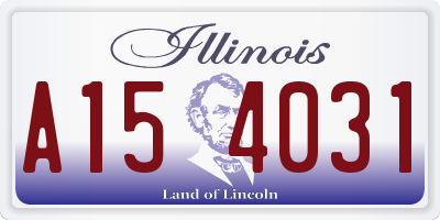 IL license plate A154031