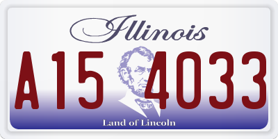 IL license plate A154033